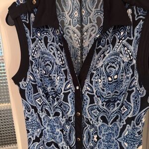 Cache Women’s Sleeveless Button Down collared Top Size L